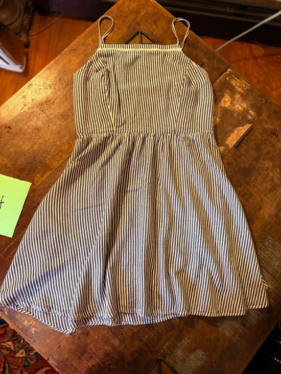 Striped Navy and White Sundress - Picture 6 of 9